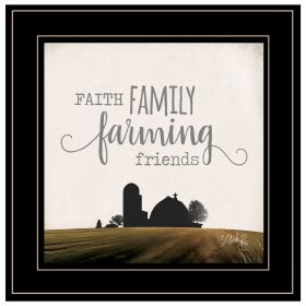 "Faith, Family, Farming Friends" by Marla Rae, Ready to Hang Framed Print, Black Frame