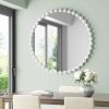 Beaded Round Wall Mirror 36"D