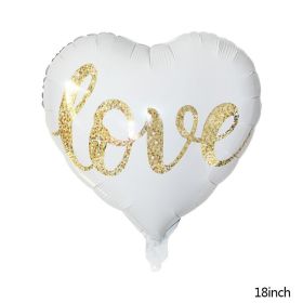 18inch Round White Gold Glitter Print Mr & Mrs LOVE foil Balloons bride to be marriage Wedding Decor Valentine Day Supplies (Color: M01, Ballon Size: 10inch)