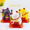 Chinese Lucky Wealth Waving Cat Gold Waving Hand Cat Home Decor Welcome Waving Cat Sculpture Statue Decor Car Ornament