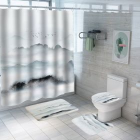 Digital Printing Polyester Bathroom Supplies Chinese Landscape Painting (Option: Yf104-180x180)